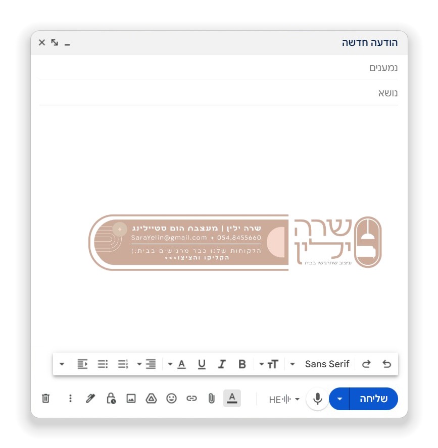 פרויקט שרה ילין: הדמיית מיתוג